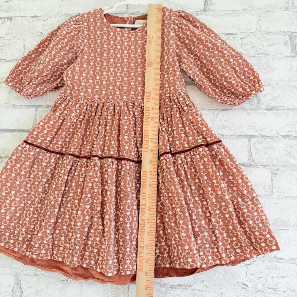 Pink chicken girls maribelle dress - orange daisy eyelet Size 8Y Prairie Cottage - Picture 4 of 8